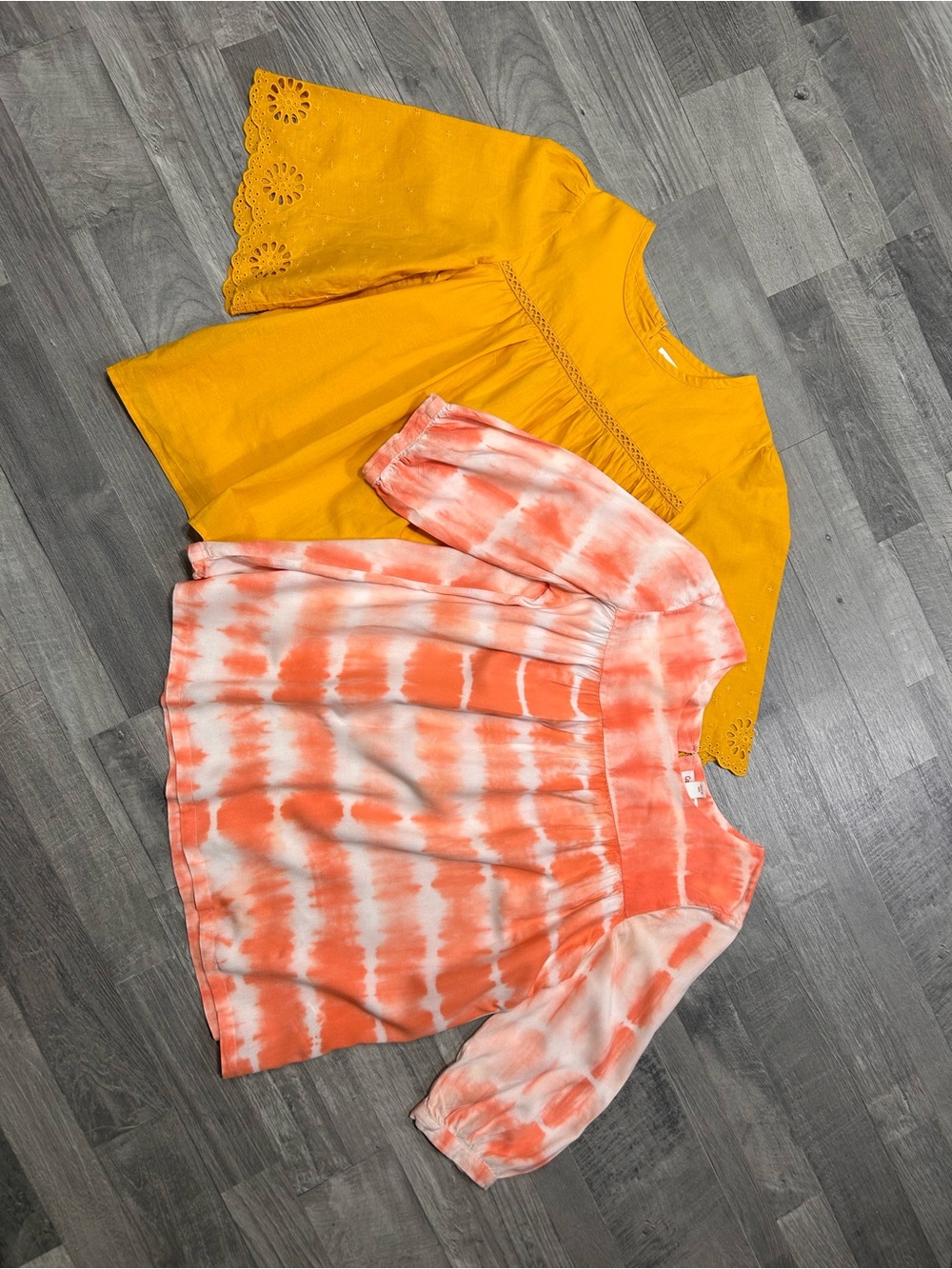Cat & Jack Girls 3/4 Sleeve Blouse Top Bundle L (10/12)